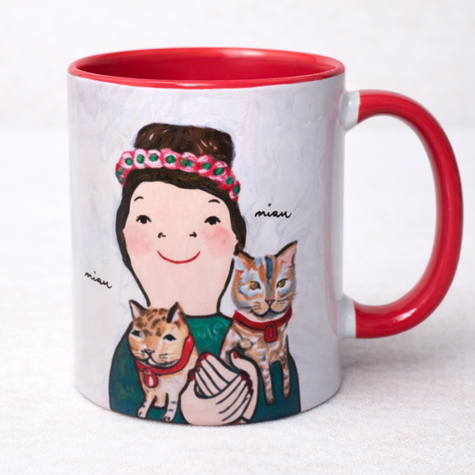 Retrato con gatos